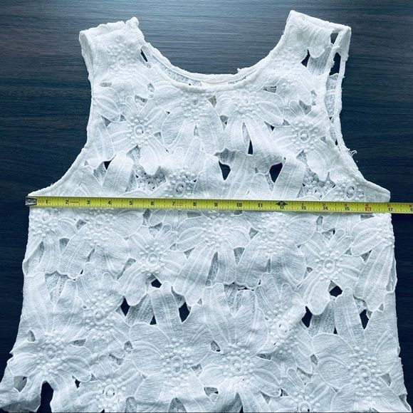 Caution the the Wind White Appliqué Crop Top - Picture 11 of 14